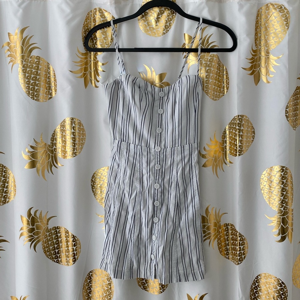 Black and white strip dress